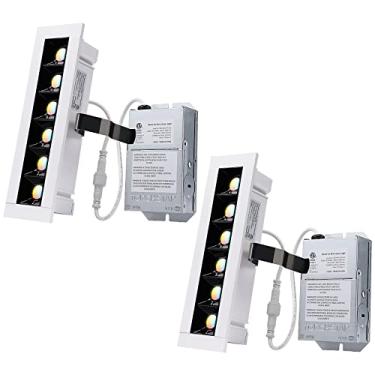Imagem de TORCHSTAR 5CCT Mini luz linear embutida LED de 7 polegadas com caixa de junção, grade antirreflexo, 8W, CRI90 iluminação embutida regulável, listado ETL e FCC, 270030003500400050005000K selecionável