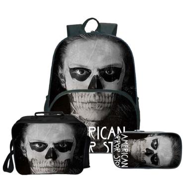 Imagem de Conjunto de mochilas American Horror Story Satchel Anime com impressão 3D