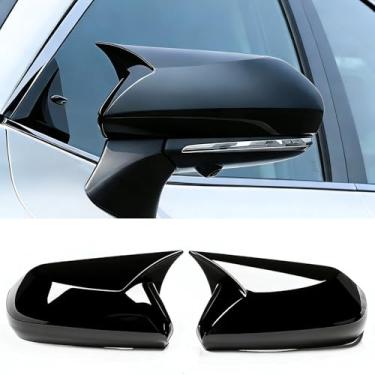 Imagem de Compatível com Toyota Camry 2026 2025 2024 2023 2022 2021 2020 2019 2018 acessórios aparência agressiva carro exterior porta lateral retrovisor capa guarnição tampas - preto brilhante
