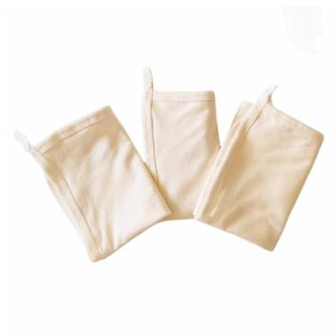 Imagem de Kit com 3 Fralda Pano De Boca Para Bebê com Prendedor De Chupeta 30 x 30cm Malha Liso (Palha)