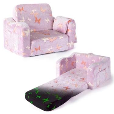Imagem de snow mini Toddler Chair and Couch, 2 -in-1 Toddler Couch, Convertible Chairs for Toddlers Comfy Sofa to Lounger with Glow in The Dark Feature with Blanket