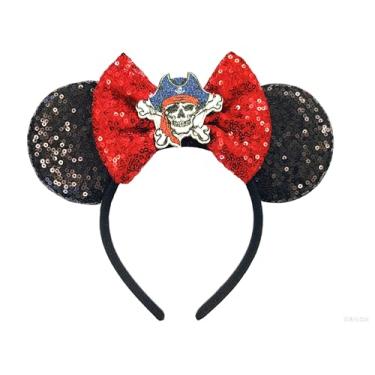 Imagem de XINXIYAN Fantasia de pirata feminina chapéu de pirata acessórios de orelhas de rato (capitão pirata)