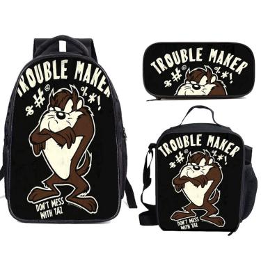 Imagem de Conjunto de mochilas escolares Trouble Maker de 3 peças para crianças