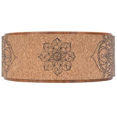 Imagem de KIMISS Círculos de Roda de Ioga de Borracha PU - Ferramenta Versátil de Treino de Costas para Musculação e Fitness (Anel interno de grão de madeira)