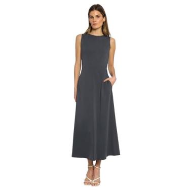 Imagem de Luxely Vestido midi sem mangas e bolsos flare | Vestidos femininos versáteis, Ferro, 40