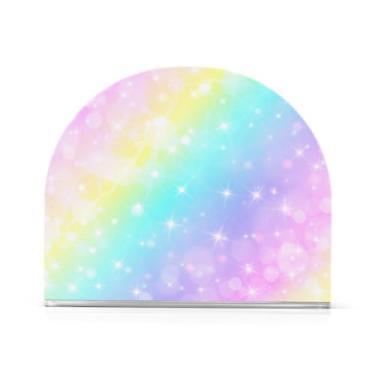 Imagem de Porta-guardanapos de acrílico gradiente arco-íris, suporte de papel toalha em forma de U para cozinha, serve para 50-60 guardanapos, porta-guardanapos descartáveis