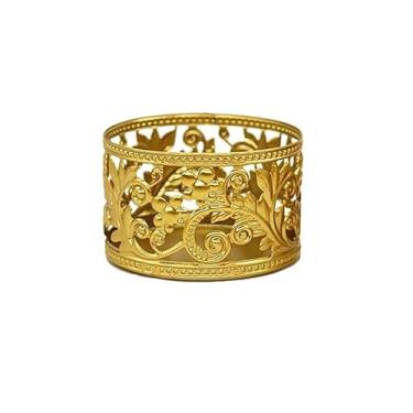 Imagem de 1 peça de castiçal de metal vazado redondo elegante decorativo para casa, hotel, lareira, casamento e festa