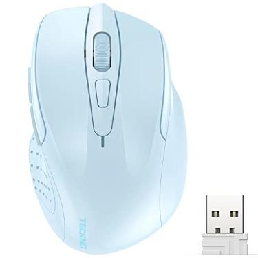 Imagem de TECKNET Mouse sem fio, mouse óptico ergonômico de 2,4 G, mouse de computador para laptop, PC, computador, Chromebook, notebook, 6 botões, vida útil da bateria de 24 meses, 4000 DPI, 6 níveis de ajuste