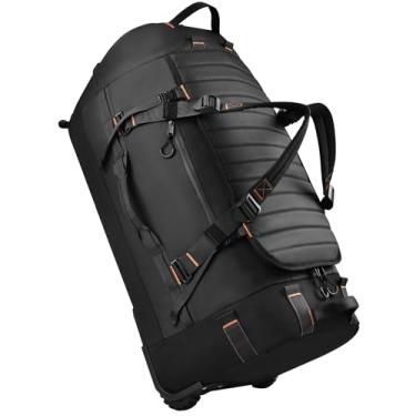 Imagem de Bolsa de viagem dobrável com rodas – Mochila de viagem extra grande à prova d'água de 76 cm com compartimento para sapatos, bagagem resistente aprovada pela TSA para acampamento, esportes e viagens de