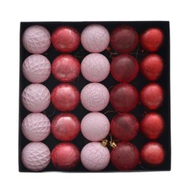 Imagem de Nishiyuenyi 25 Bolas Decorativas de Natal, Bolas para Pendurar, Bolas para Decoração de Árvore de Natal, Enfeites para Árvore de Natal para O Dia Dos Namorados, Vermelho, Tamanho real