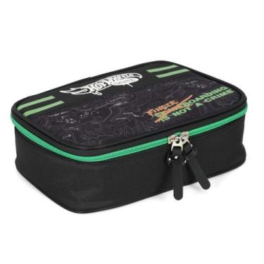 Imagem de Estojo Box Escolar Juvenil Hot Wheels VERDE - Luxcel