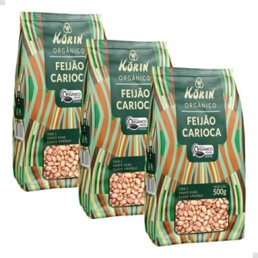 Imagem de 3 x Feijão Carioca Orgânico 500g - Korin