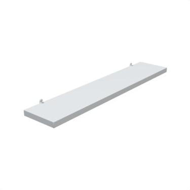 Imagem de Prateleira Branca 50x10 Com Suporte Flutuante Mdf Branco Cozinha Quarto Banheiro Sala
