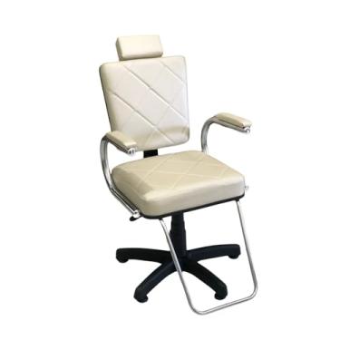 Imagem de Cadeira para Salão de Beleza e Barbearia Modelo Matelassê com Pistão a Gás e Base Estrela – Suporta até 130kg (PEROLA)