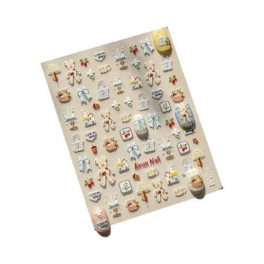 Imagem de Adesivos De Unhas Para Festa De Frutas: Abacaxi, Pitaya, Kiwi, Maçã, M