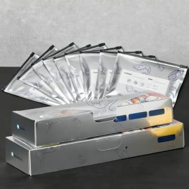 Imagem de Sacos de armazenamento de alimentos de folha de alumínio, reutilizáveis, herméticos, pacote com 10, 3 tamanhos para freezer, preparação de refeições, acampamento, viagem, almoço, churrasco, M