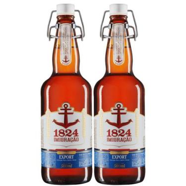 Imagem de Kit 2 Cerveja Artesanal Imigração 1824 Export 500ml Puro Malte