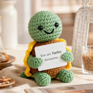 Imagem de Kit de animal de crochê fofo – decoração artesanal estilo flor, arte artesanal, presente de decoração para festivais de Natal, aniversário para mulheres ou homens