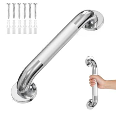 Imagem de Azcom Corrimão de aço inoxidável 304, corrimão de banho de 30 cm, capacidade de carga segura de 226 kg, barra de apoio adequada para banheiros, escadas, corredores (30 cm)
