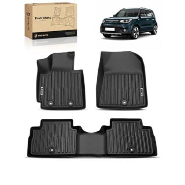 Imagem de YHTAUTO Tapetes de chão compatíveis com Kia Soul 2014-2019, tapetes de carro TPE para todos os climas, à prova d'água, antiderrapante e inodoro, acessórios internos para carros dianteiros e forro de