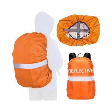 Imagem de Capa De Chuva Refletiva Impermeável Para Mochila Com Alça Para Mochila