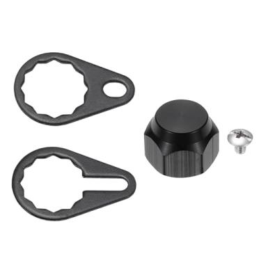 Imagem de YELARXI Tampas de porca de parafuso de molinete de pesca, peça de substituição de porca de placa de bloqueio do puxador esquerdo M7 - Adequado para (acessórios de bricolagem/pesca/reparação), preto