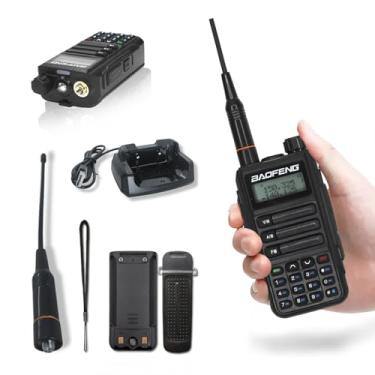 Imagem de Rádio Comunicação Portátil UV-16, Rádio Bidirecional VHF/UHF Dual Band, 128 Canais, Bateria 1800mAh, Carregamento Tipo-C, com Lanterna e Rádio FM, Inclui Fone de Ouvido