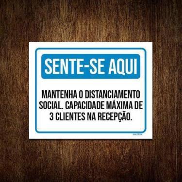 Imagem de Placa Sente-Se Aqui Mantenha Distanciamento 36X46 - Sinalizo