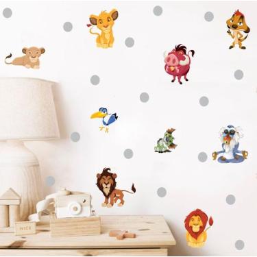 Imagem de adesivo de parede rei leão cute baby decoração quarto sala filme simba
