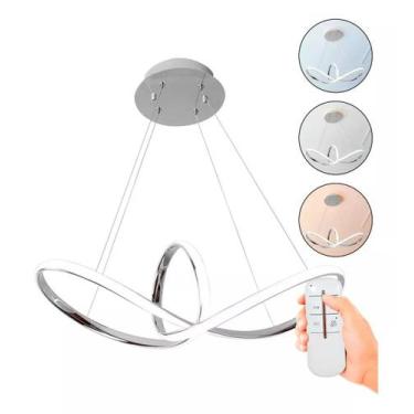 Imagem de Pendente Infinito Prata Moderno 35w Bivolt Muda de Cor - Neotron