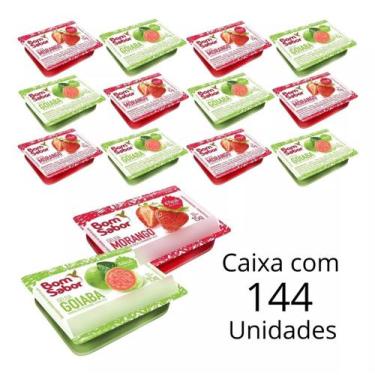 Imagem de Kit 144 Un De Geleia Sabor Goiaba e Morango Bom Sabor Em Sachê Blister
