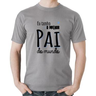 Imagem de Camiseta Algodão Eu tenho o melhor pai do mundo (azul) - Foca na Moda,