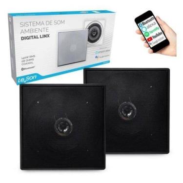 Imagem de Kit Arandela Quadrada 6 Leson 2Lsquadpt 70W Rms Preta Par /