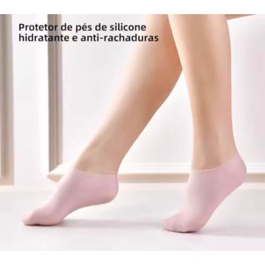 Imagem de Meias De Silicone, Cuidado Dos Pés, Gel Hidratante, Anti-Rachaduras, Removedor De Pele Morta Calcanhar, Reutilizável.