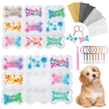 Imagem de Molde de resina de silicone para animais de estimação, 15 peças, chaveiros, artesanato, pingente, pingente, gato, cachorro, moldes para resina epóxi e resina UV, 5 cm e 4 cm (19)