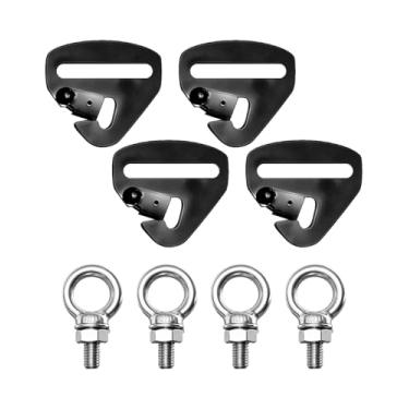 Imagem de Pacote com 4 suportes de liberação rápida compatível com Polaris RZR YXZ 5 cm arnês de 4 pontos e 5 pontos, suportes superiores de cinto de segurança UTV Hardware de liberação rápida para caminhão
