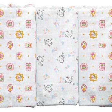Imagem de Pano de Boca Luxo para Bebê 34 cm x 40 cm Fraldas Incomfral, Feminino