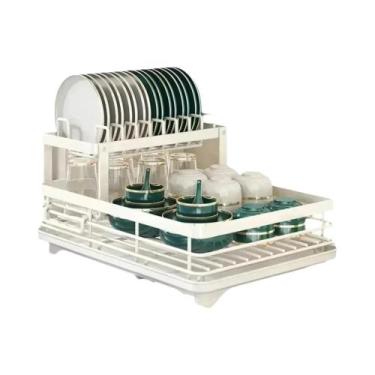 Imagem de Escorredor De Louça Ajustável De 2 Níveis, Organizador De Utensílios D