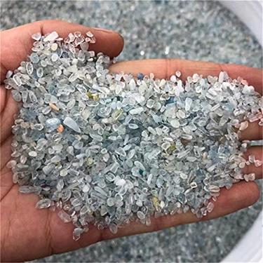 Imagem de Cristal natural áspero bonito água-marinha lascas de quartzo pedras de fênix cascalho para venda decoração de casa (cor: 100g, tamanho: aprox. 3-5 mm)