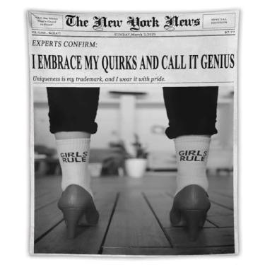 Imagem de Tapeçaria retrô estilo imprensa chique mulher moda humor preto branco foto arte de parede pendurada para apartamento dormitório casa 50 x 60 tapeçaria