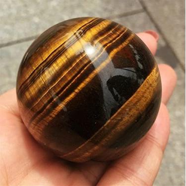 Imagem de Magia natural 1 peça olho de tigre raro escultura natural bola bola livre suporte Reiki pedras esculpidas artesanato atacado (tamanho: 60-65 mm)