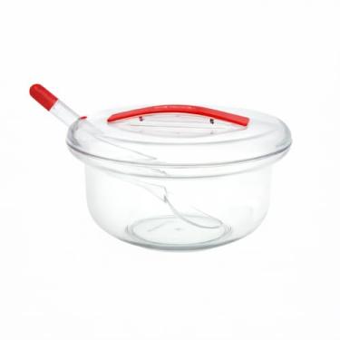 Imagem de Açucareiro de Acrílico Premium Hodah com Colher – Transparente Alta Resistência e Design Elegante para Mesa Posta e Cozinha (Vermelho)