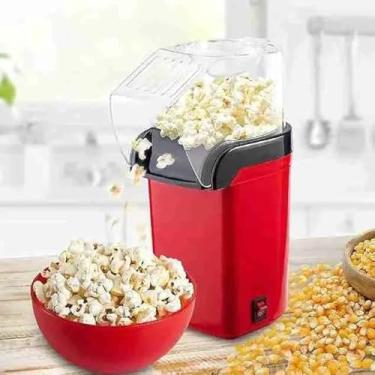 Imagem de Máquina de Pipoca Elétrica, Vermelha, sem Óleo, com Tampa Transparente, Interruptor Liga/Desliga (110) V