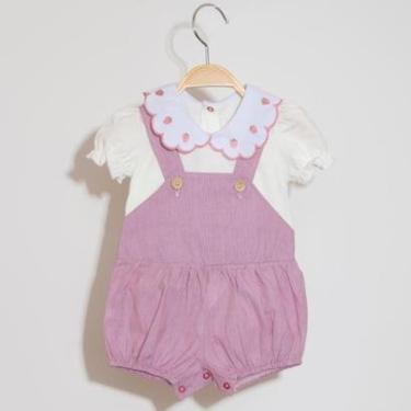 Imagem de Jardineira Bebê Menina com Gola de Morangos Bbeka-Feminino