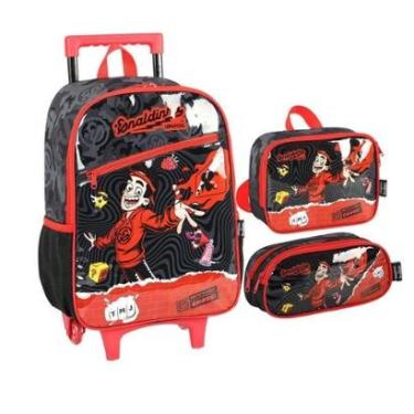Imagem de Kit Mochila Rodinhas Lancheira Estojo Youtuber Enaldinho-Masculino