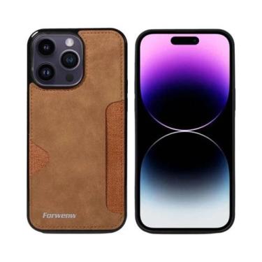 Imagem de Capa De Telefone Retro Em Couro PU Com Porta-Cartões Para iPhone 13 12