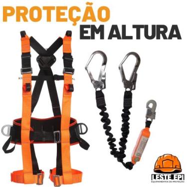 Imagem de KIT Cinturão Paraquedista Ultra 7 Pontos + Talabarte Duplo Em Y Com AB