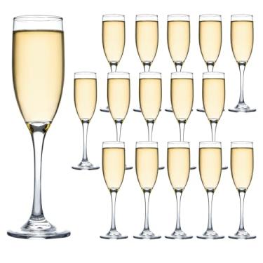 Imagem de UMEIED 16 peças de taças de champanhe clássicas de 170 g, taças de champanhe cristalinas elegantes para casamento, aniversário, Natal