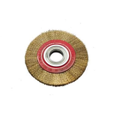 Imagem de Escova Rotativa Circular Latonada 6 X 3/4 P/ Motoesmeril - ÔMEGA