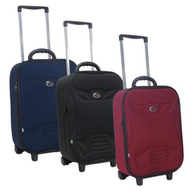 Imagem de Kit 3 malas de viagem pequena de bordo forrada semi-rígida grotaferrat
